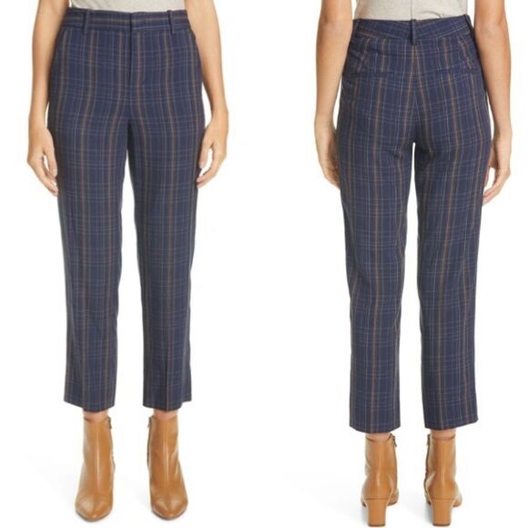 Vince • Modern plaid cropped trouser pants - Picture 1 of 7